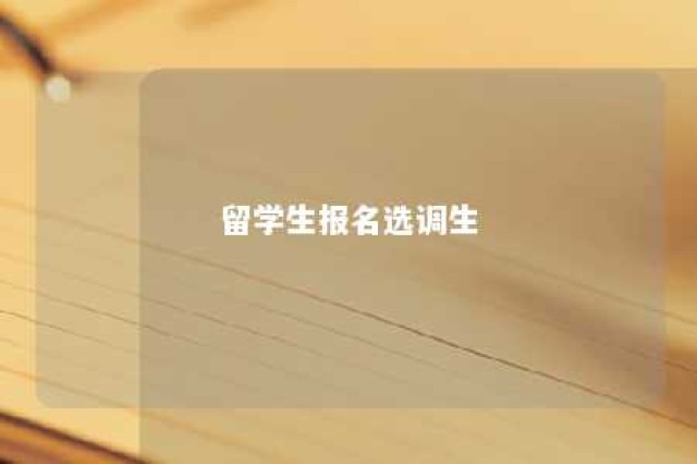 留学生报名选调生 留学 选调生